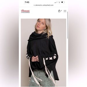 POL lace up bell sleeve hoodie